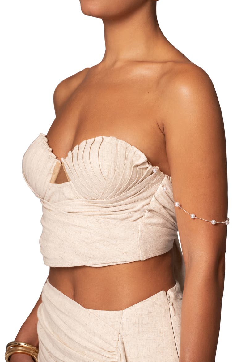 Arielle Corset Crop Top, Alternate, color, BEIGE