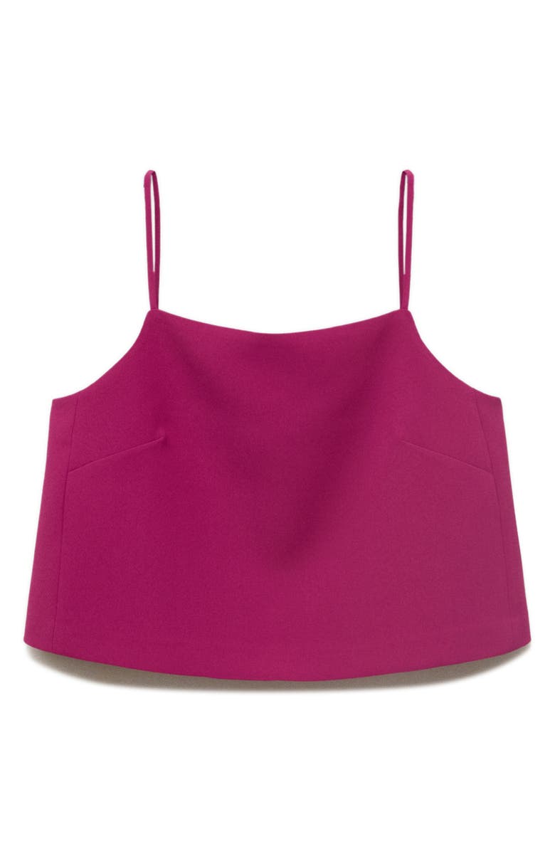 MANGO Button Back Crop Camisole, Alternate, color, Fuchsia