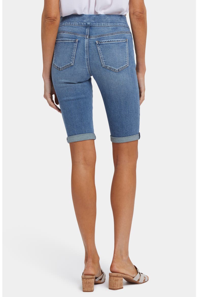 Roll Cuff Pull-On Denim Bermuda Shorts, Alternate, color, BARCELONA BREEZE