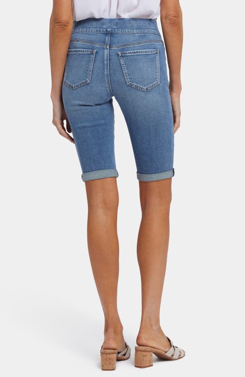 Nydj Roll Cuff Pull-on Denim Bermuda Shorts In Barcelona Breeze