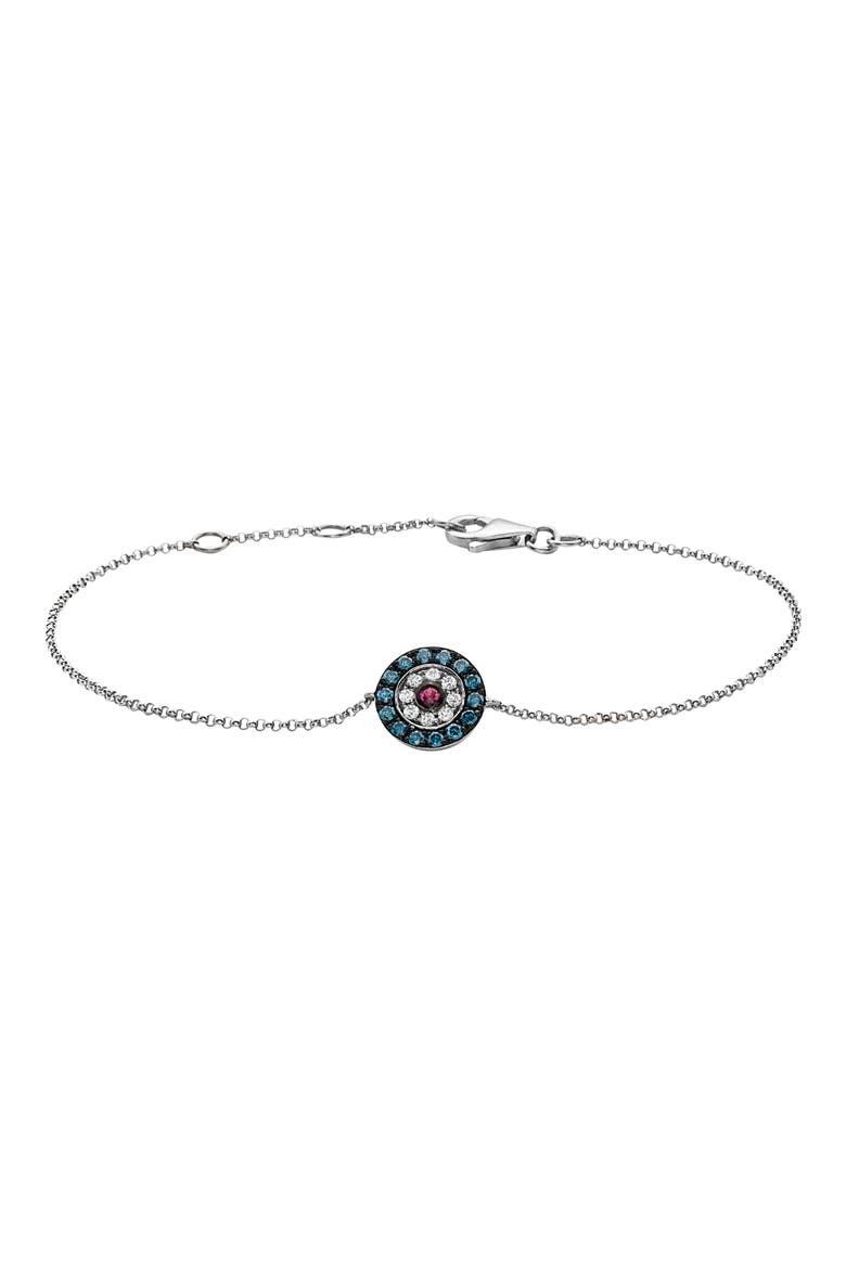 14K White Gold Ruby & Diamond Bracelet, Alternate, color, PINK