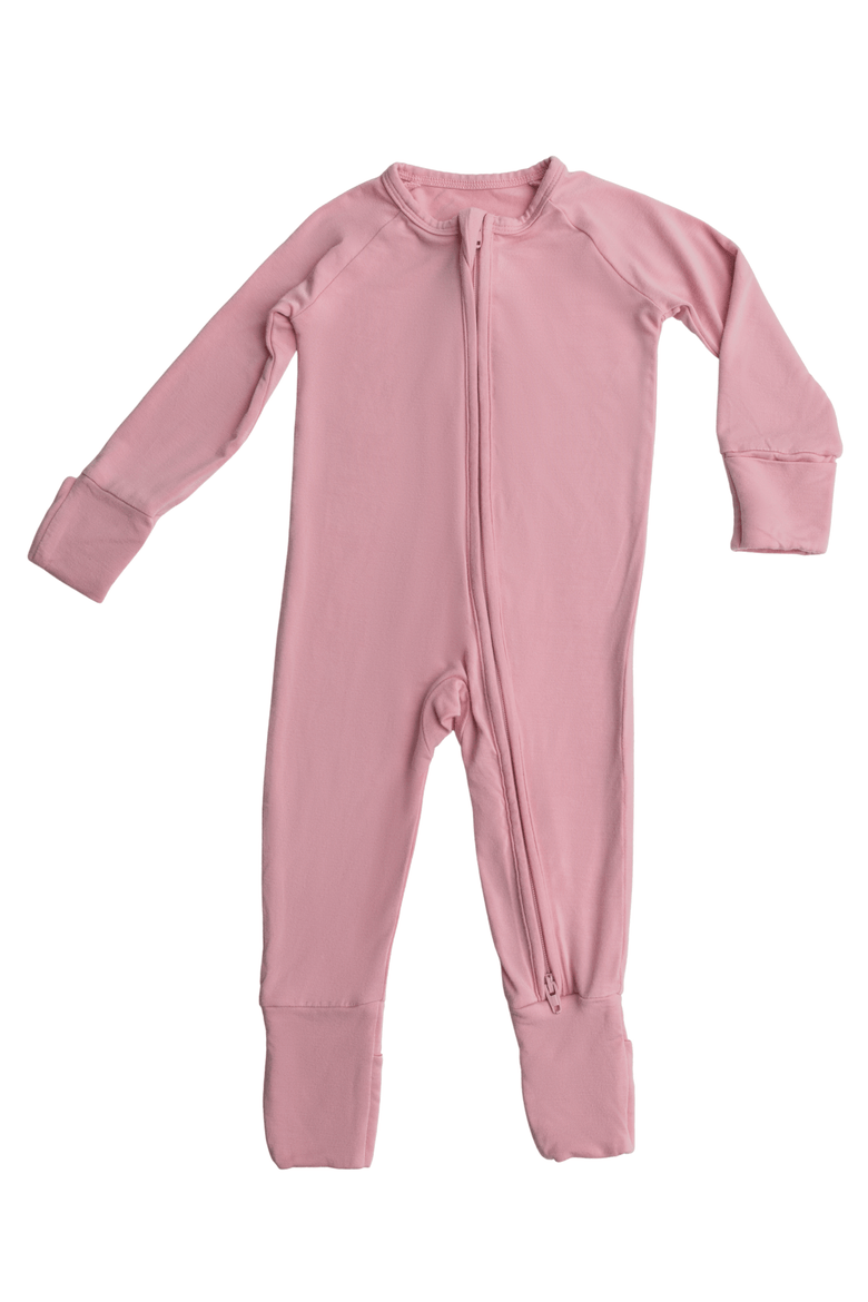 Zip Up Baby Pajamas, Main, color, Light Mauve