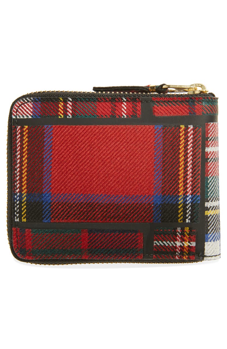 Comme des Garçons Wallets Tartan Patchwork Wool Wallet, Alternate, color, Red
