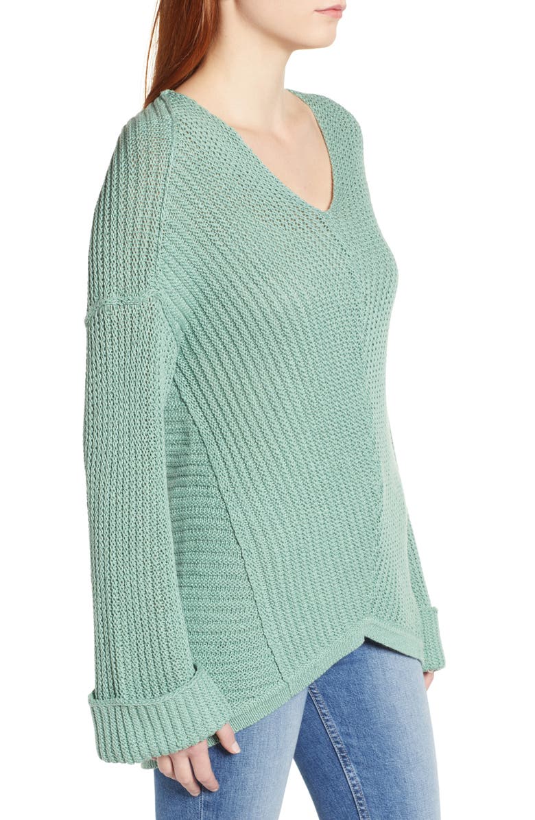 Caslon<sup>®</sup> Cuffed Sleeve Sweater, Alternate, color, 