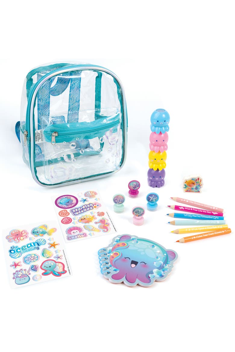 Seas The Day! Stationery Set 8 Inch Mini Backpack, Ocean Theme, Kids & Girls, Alternate, color, Multicolored