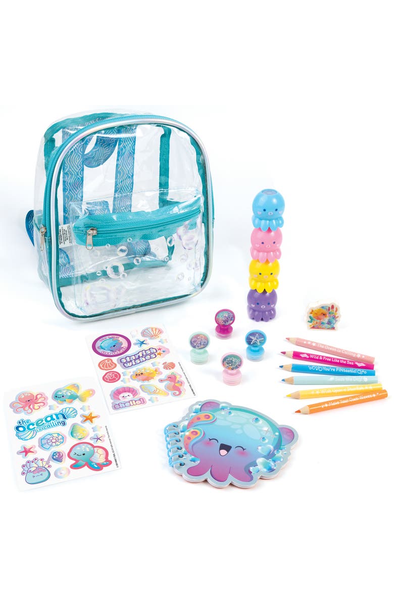 3C4G Seas The Day! Stationery Set 8 Inch Mini Backpack, Ocean Theme, Kids & Girls, Alternate, color, Multicolored
