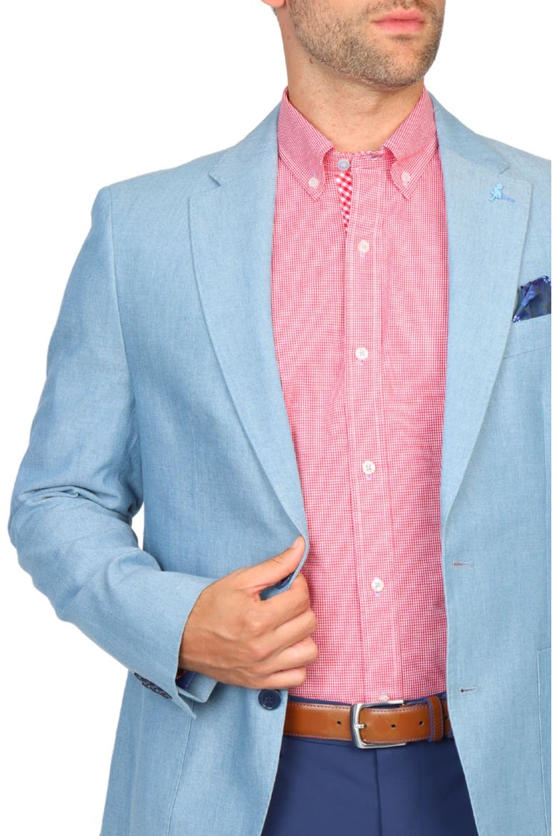 Mélange Textured Sport Coat, Alternate, color, ICE BLUE