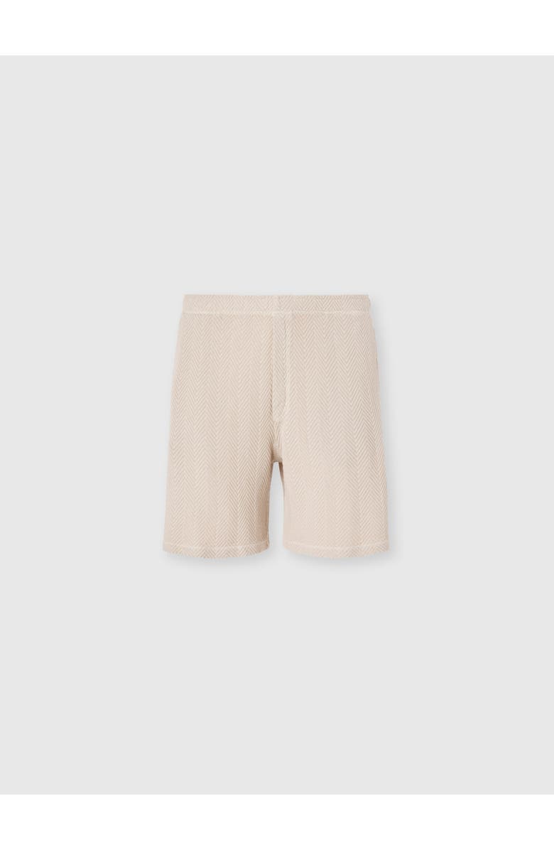 Missoni Bermuda Shorts In Cotton And Viscose With Tone-on-tone Zigzag Pattern, Main, color, Beige& White