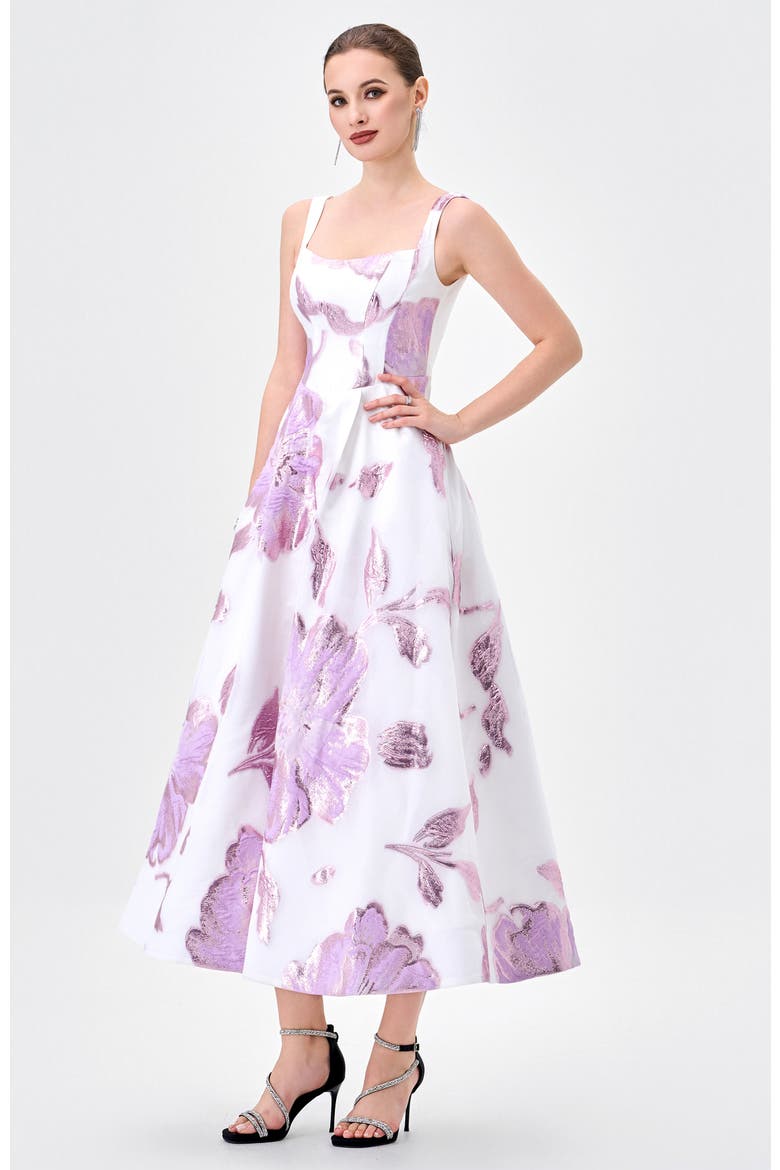 Romaine Square Neck Midi, Alternate, color, LILAC
