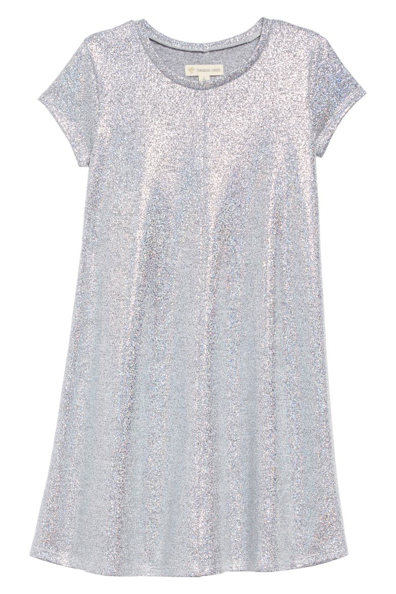 Super Sparkle Dress, Main, color, METALLIC SILVER