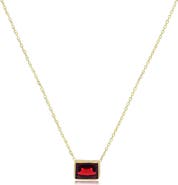 The Lovery Fine Jewelry Garnet Emerald Cut Single Bezel Necklace
