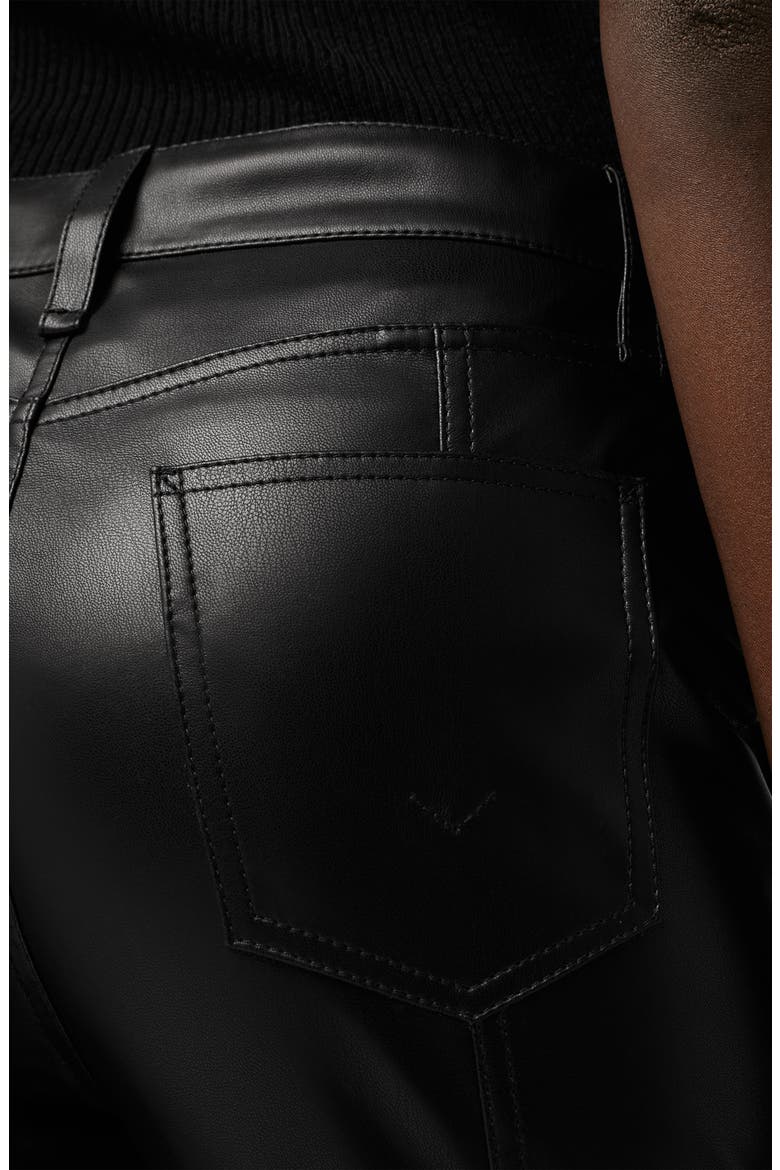 True Styles Barb Hudson Jeans Barbara High Waist Slit Hem Bootcut Faux Leather Pants ...