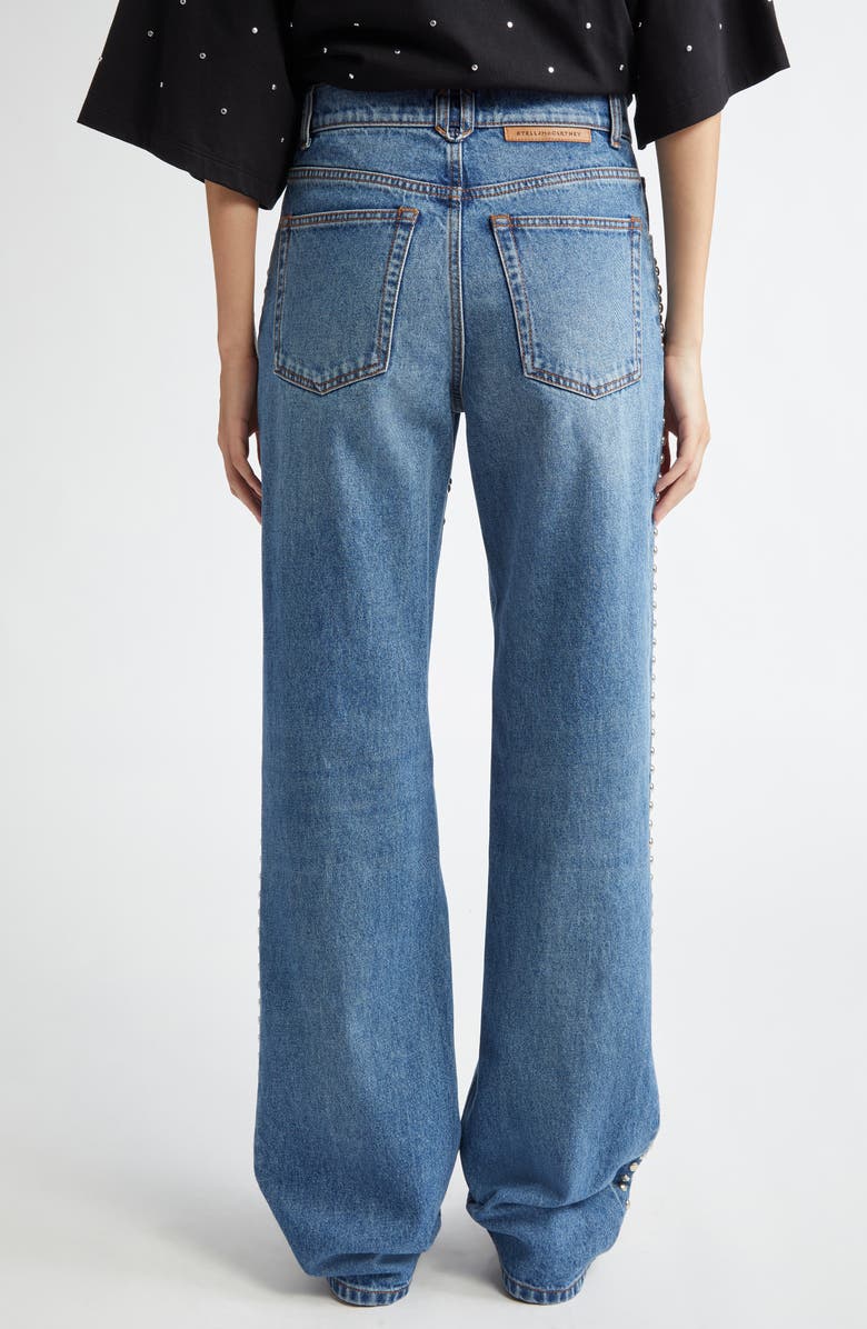 Stella McCartney Chaps Studded Denim Wide Leg Jeans, Alternate, color, 