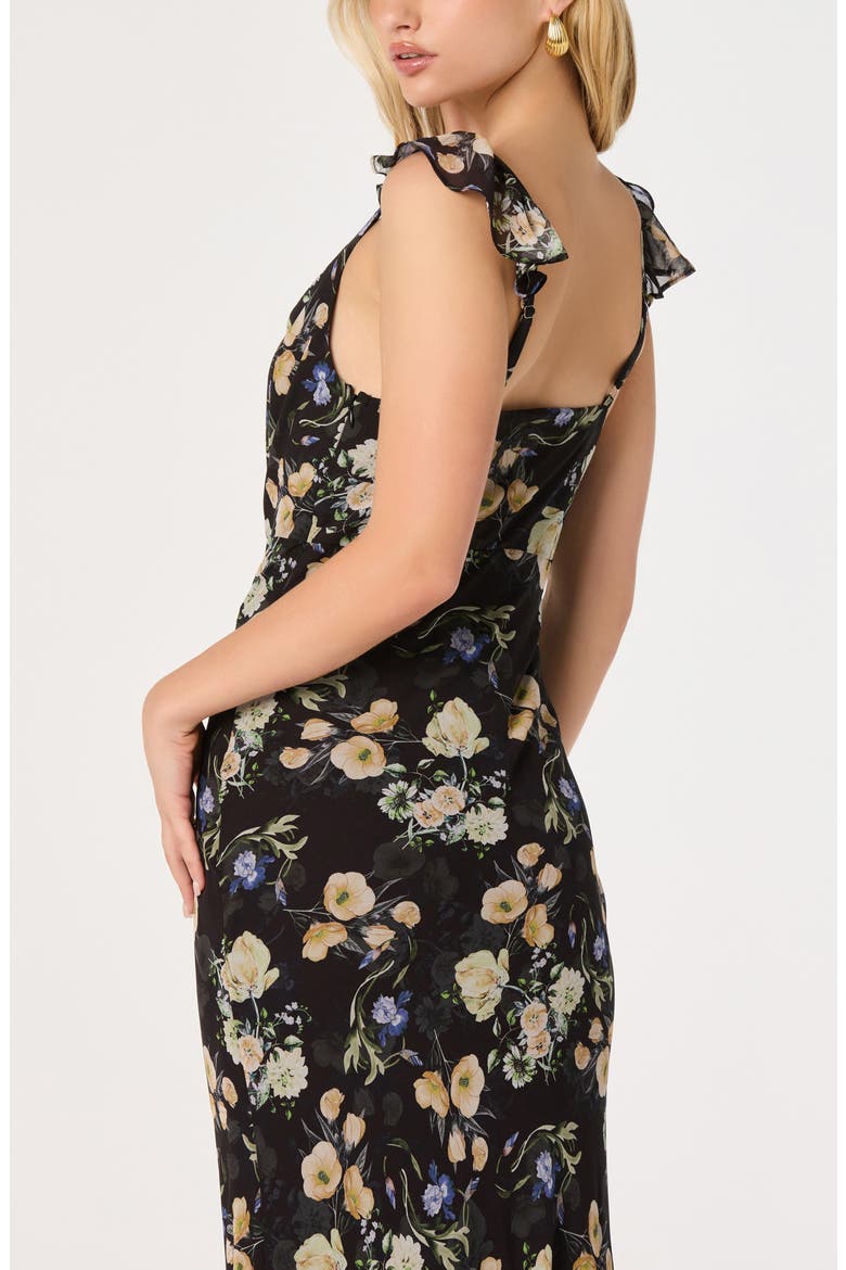 Denisse Maxi Dress, Alternate, color, BLACK FLORAL