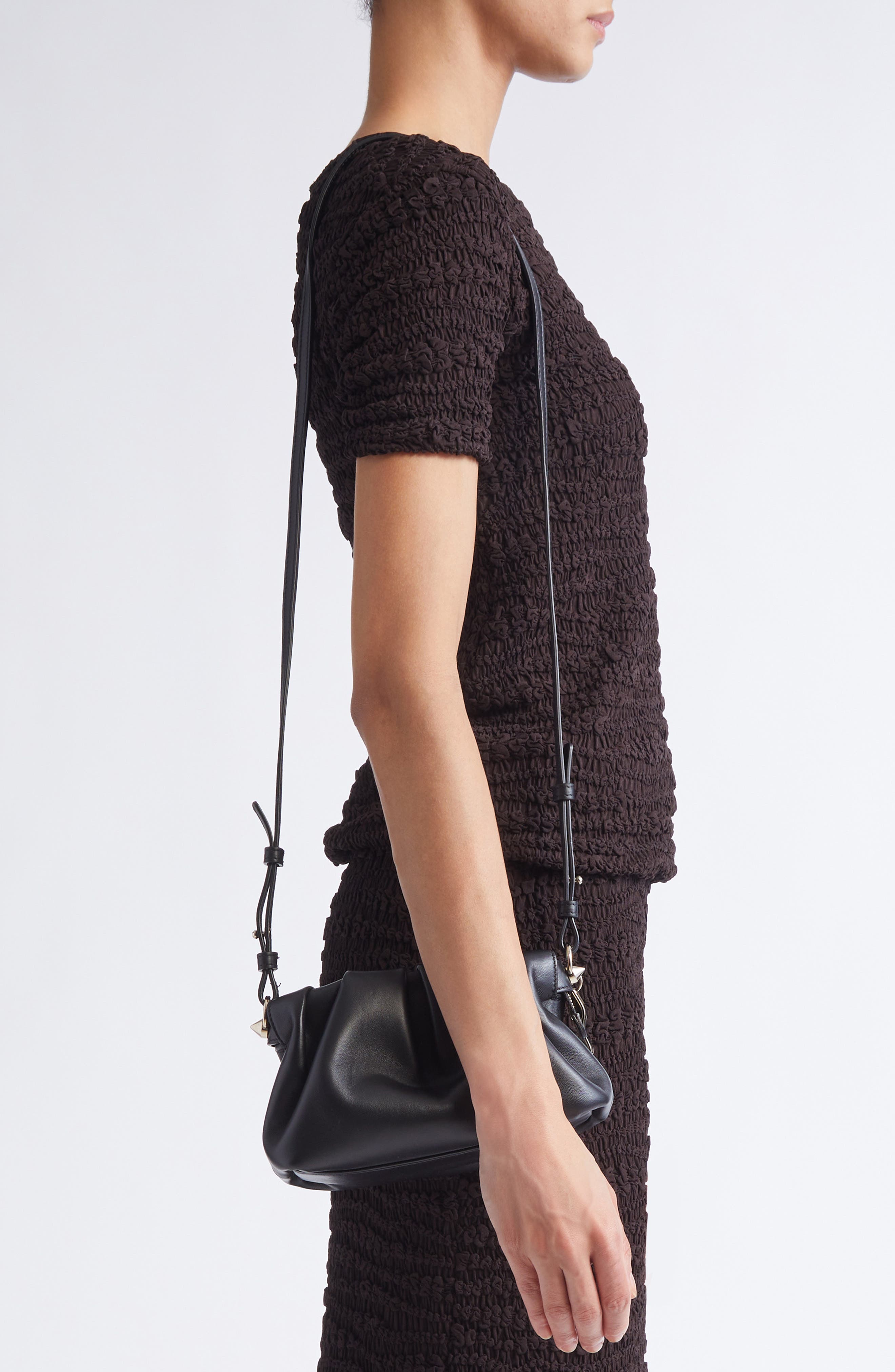 Christian Louboutin Mini Eva Leather Crossbody Bag, Alternate, color, Bk01 Black