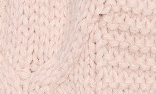 Nanette Lepore Cable Knit Beanie With Faux Fur Pompom In Pink
