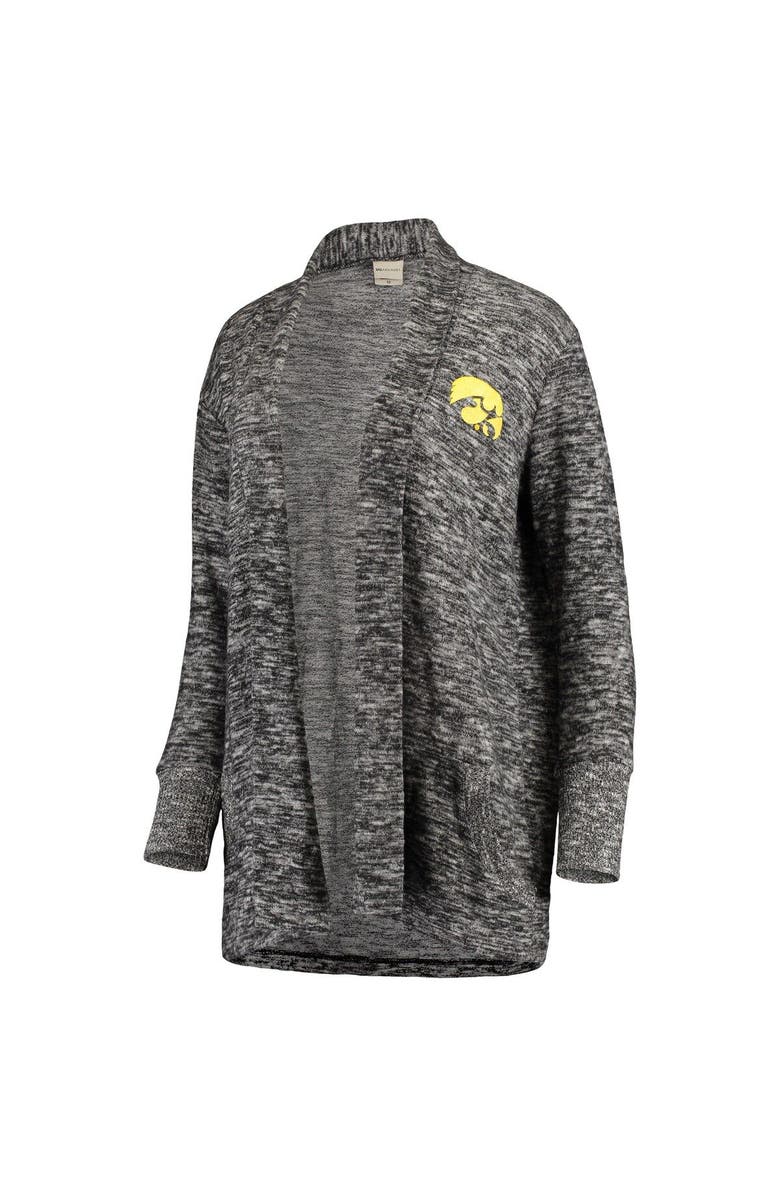 UG APPAREL Women's Heathered Black Iowa Hawkeyes Missy Cozy Fleece Tri-Blend Campus Cardigan, Alternate, color, 