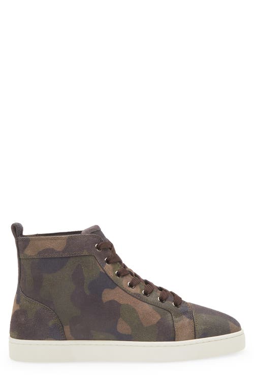 Christian Louboutin Louis Crosta Camouflage High Top Sneaker In Multi