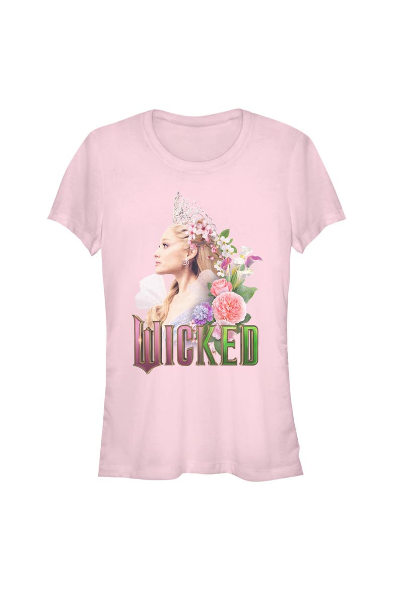 Junior's Wicked For Good Glinda Side Profile Pose  Graphic T-Shirt, Main, color, Light Pink