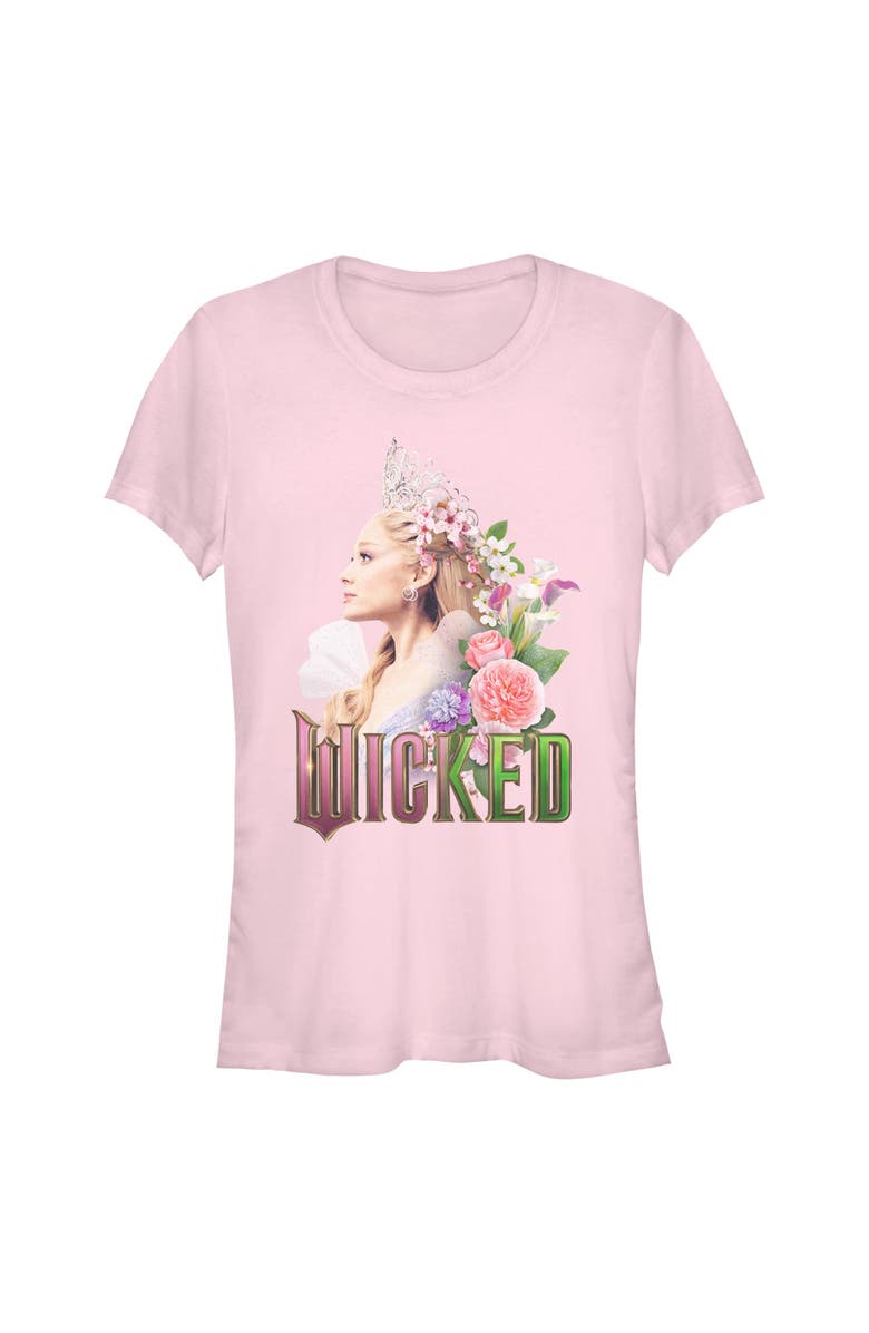 Wicked: For Good Junior's Wicked For Good Glinda Side Profile Pose Graphic T-Shirt, Main, color, Light Pink