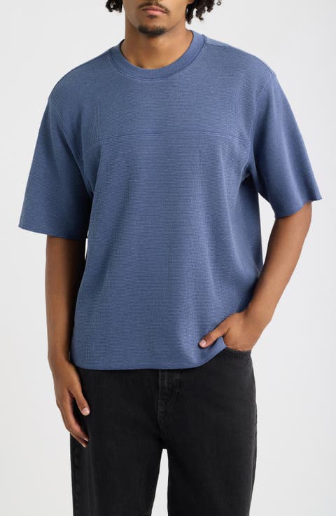 Oversize Cotton Blend Waffle T-Shirt