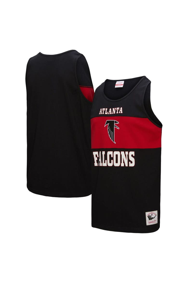 Men's Mitchell & Ness Black Atlanta Falcons Retro Colorblock Tank Top, Alternate, color, Black