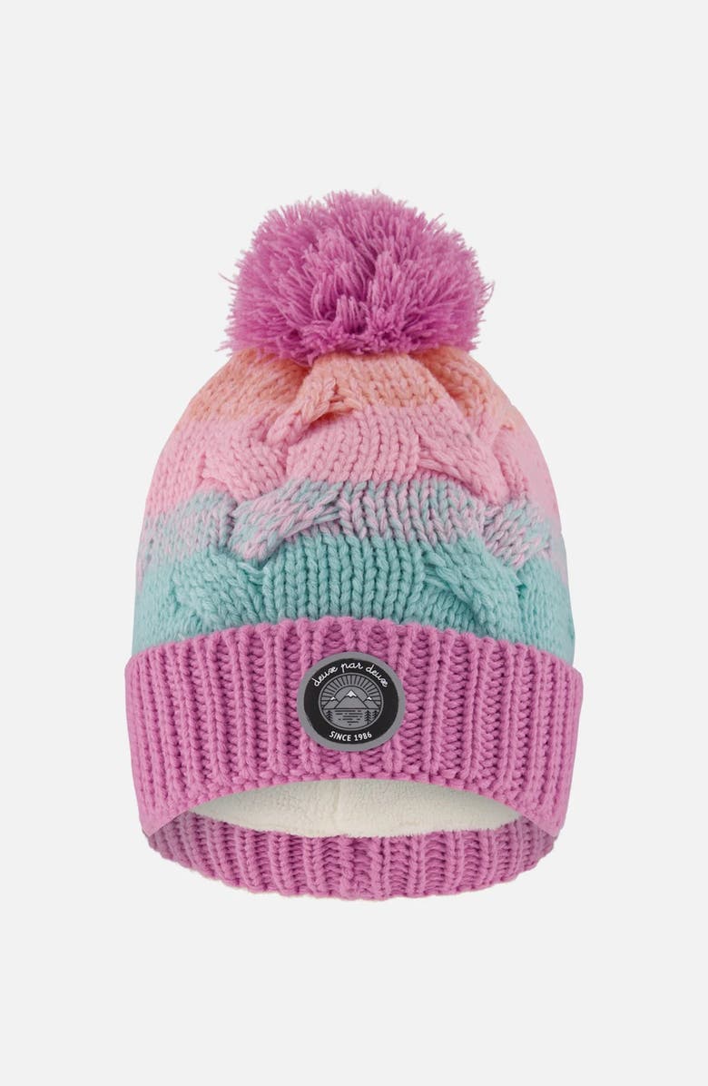 Deux par Deux Lined Knit Pompom Hat, Main, color,