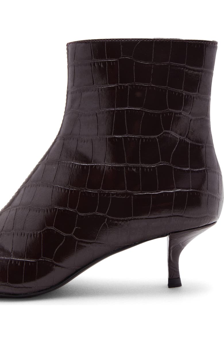 MANGO Croc Embossed Bootie, Alternate, color, Chocolate