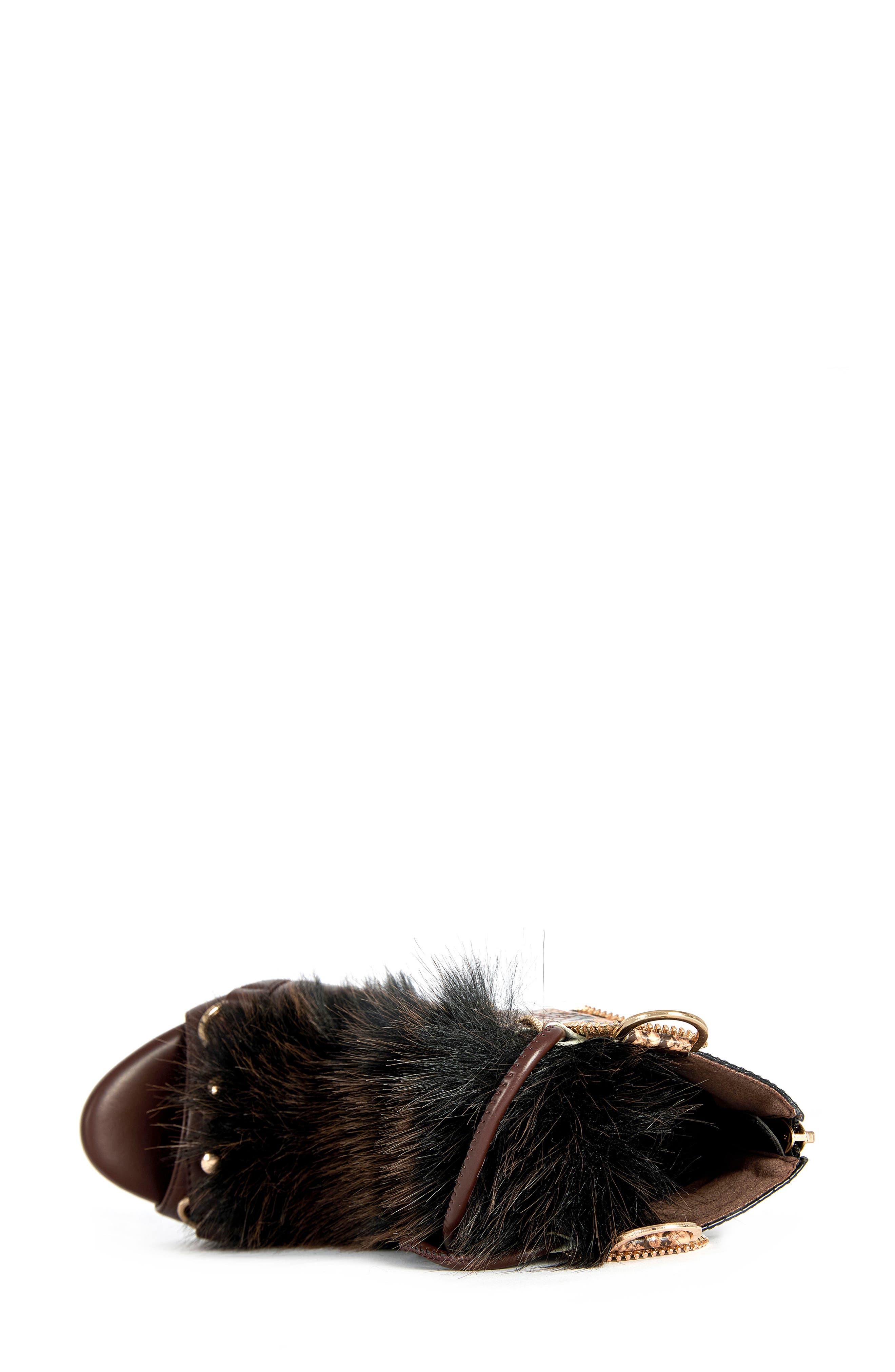 Heather Mixed Media Stiletto Sandal, Alternate, color, BROWN MULTI