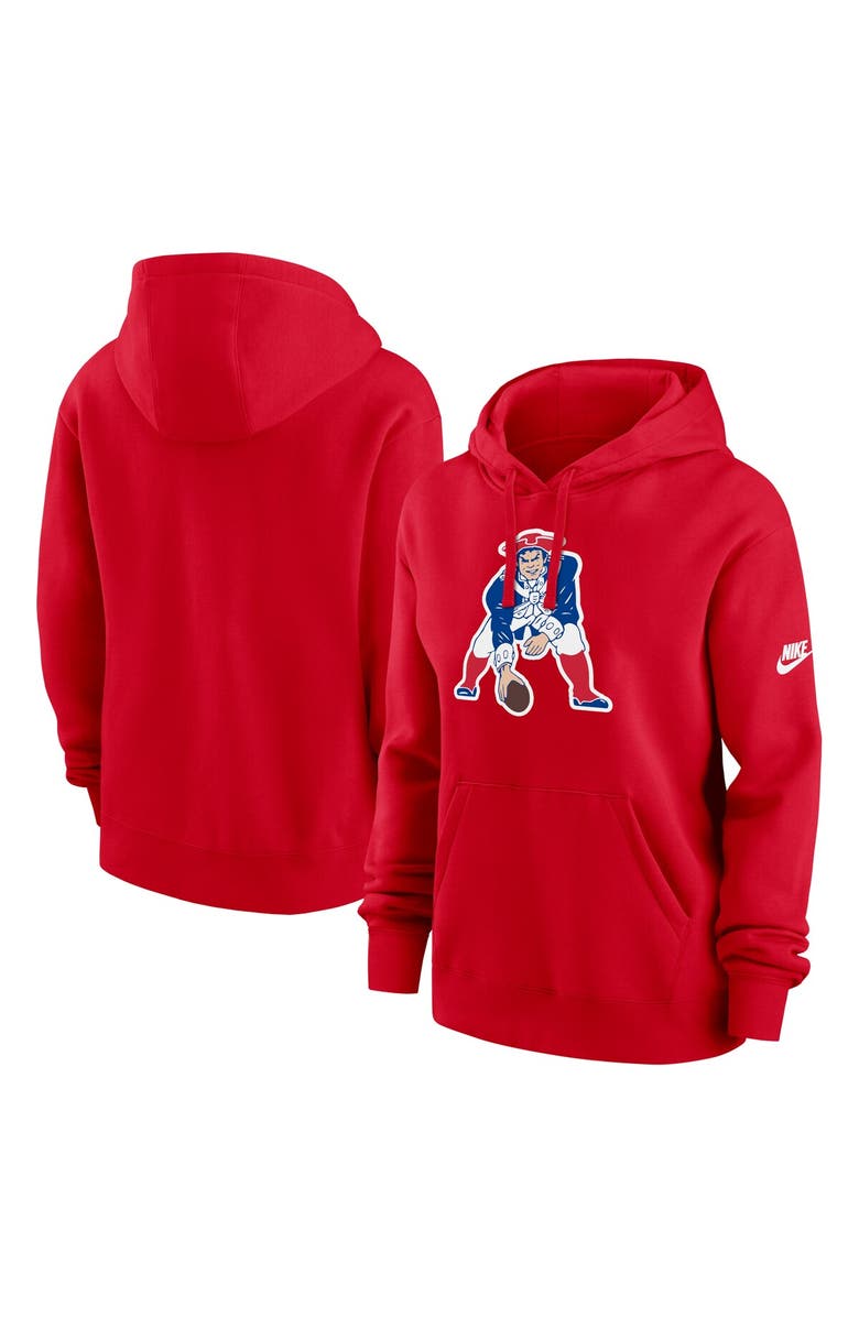 Nike Women's Nike Red New England Patriots Club Fleece Pullover Hoodie, Alternate, color, 