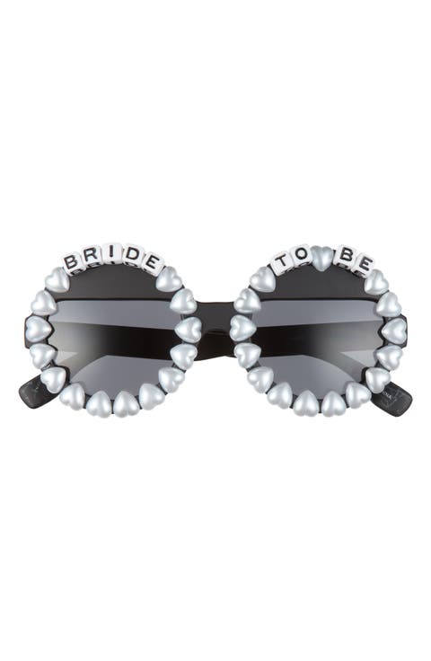 Bride to Be Embellished Round Sunglasses