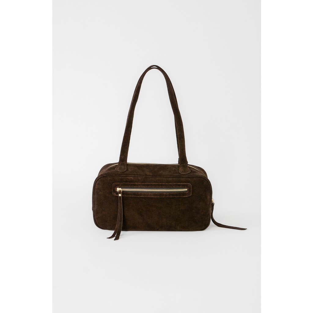 TAH Ari Bowler Bag in Chocolate Suede  product