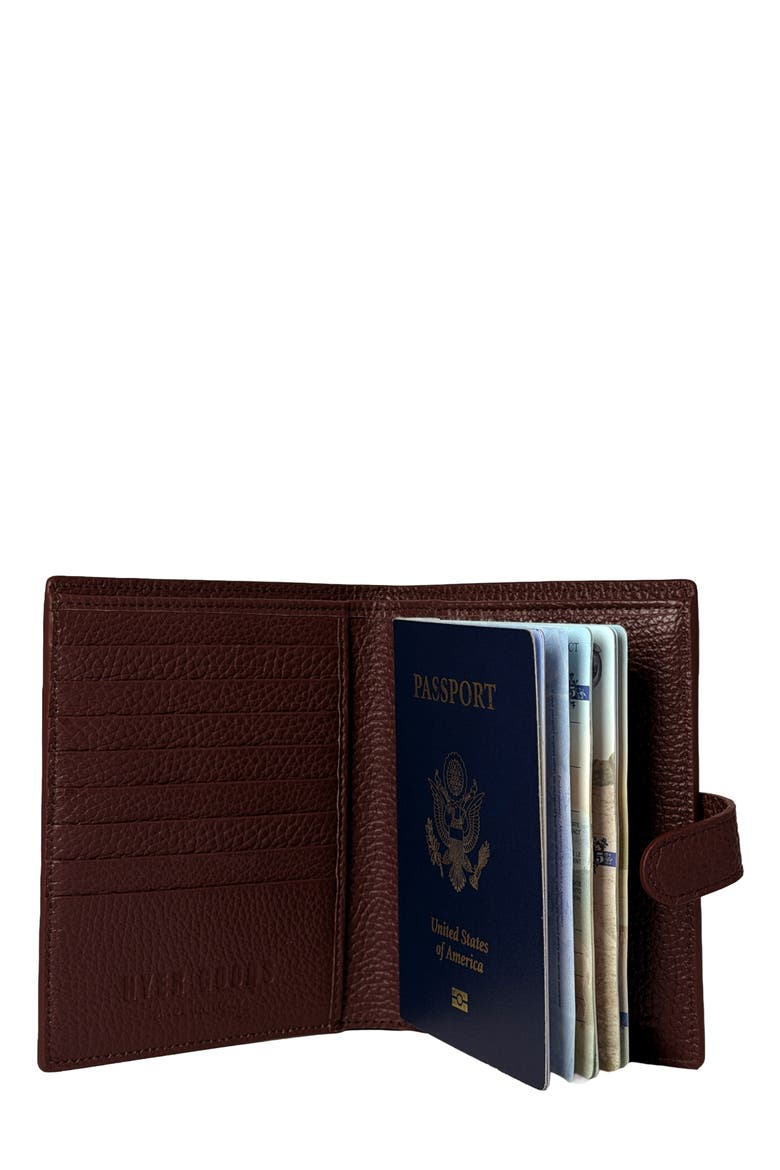 Upcycled Italian Leather Passport Wallet, Alternate, color, Burgundy