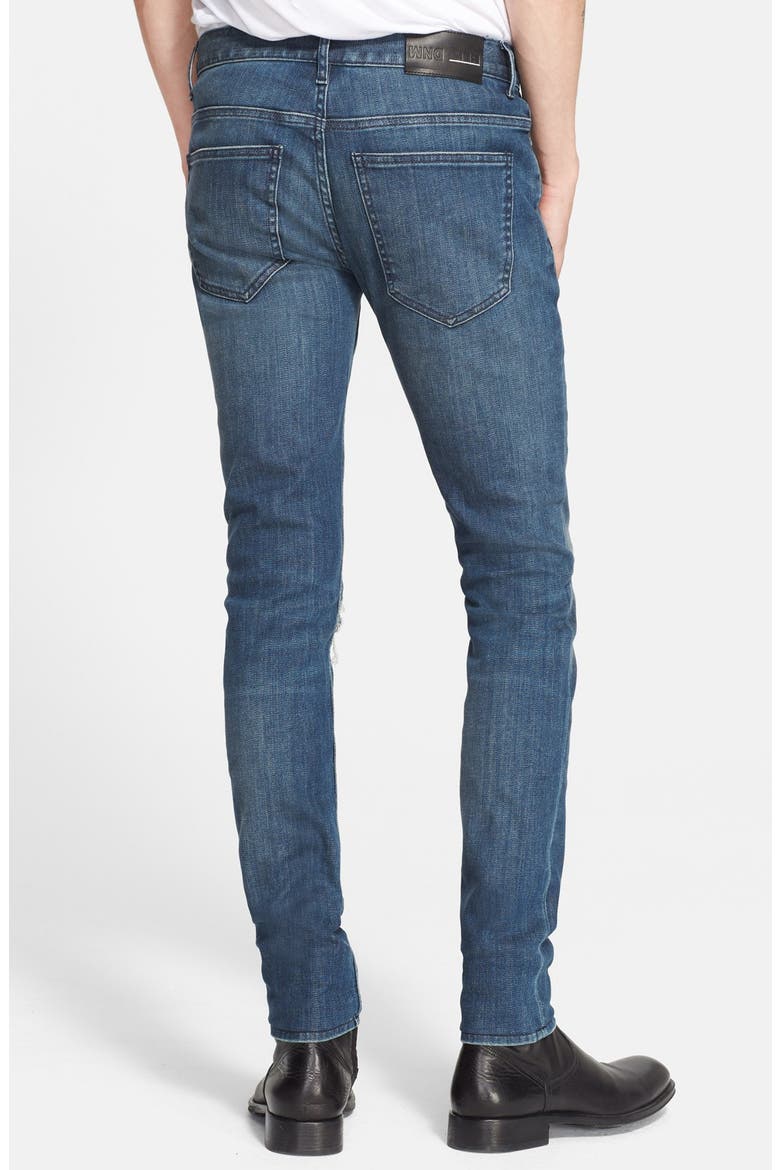 Distressed Skinny Fit Jeans, Alternate, color, FROST BLUE