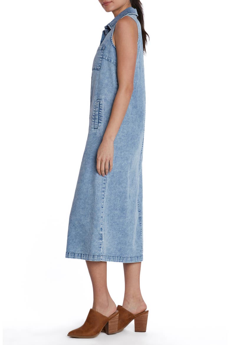 Sleeveless Denim Shirtdress, Alternate, color, FROST BLUE