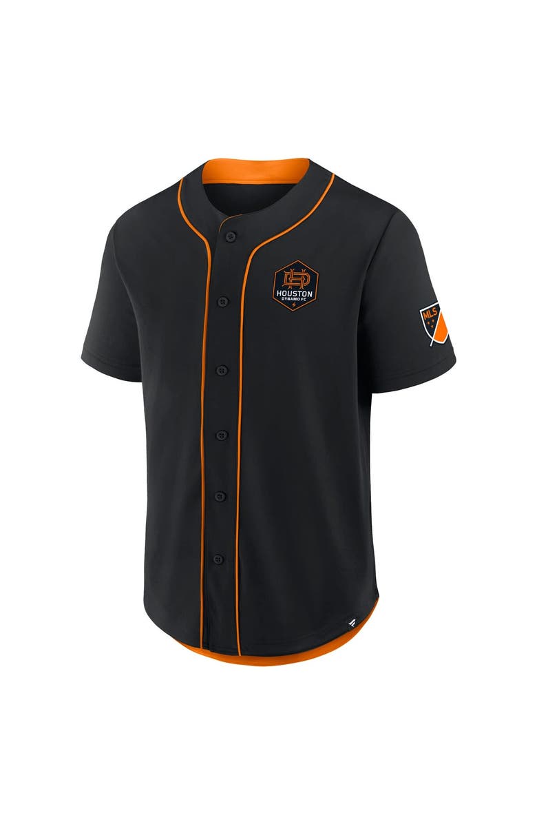 FANATICS Men's Fanatics Black Houston Dynamo FC Injury Time Baseball Jersey, Alternate, color, 