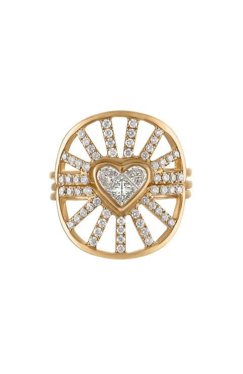 14k Yellow Gold Diamond Nesting Ring