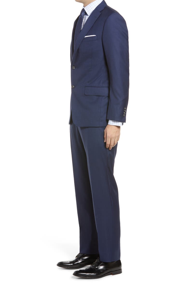 Infinity Sharkskin Classic Fit Wool Suit, Alternate, color, NAVY