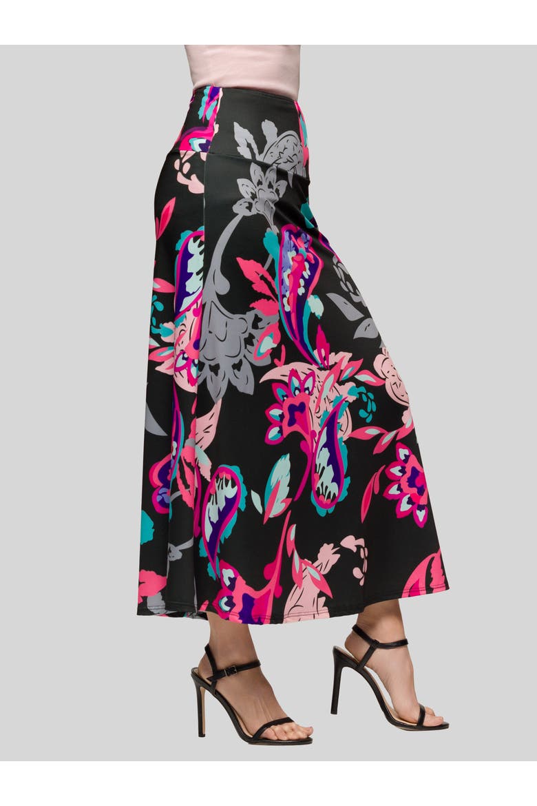 Paisley Elastic Waist A-LINE Maxi Skirt, Alternate, color, Pink Multi