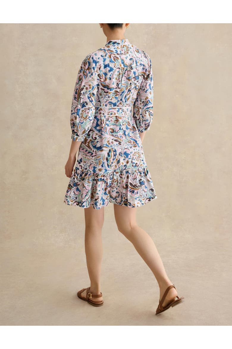 Hope 3/4 Sleeve Tie Waist Mini Dress, Alternate, color, Ivory Multi