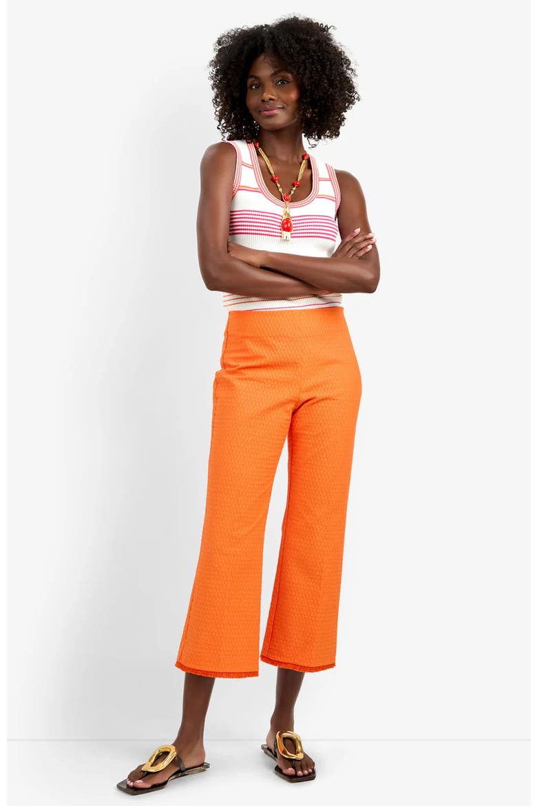 Gulf Cropped Structured Woven Pant, Main, color, Orange Oasis