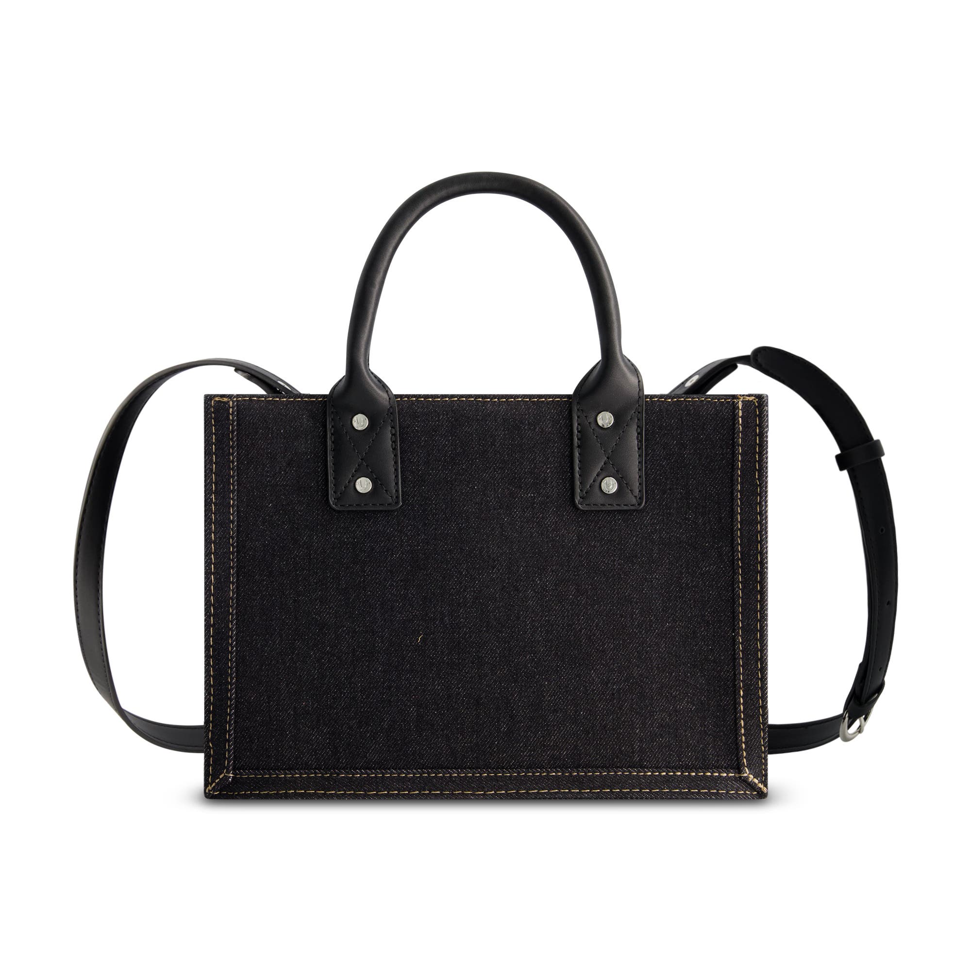 True Religion Quilted Horseshoe Modern Tote, Alternate, color, Denim