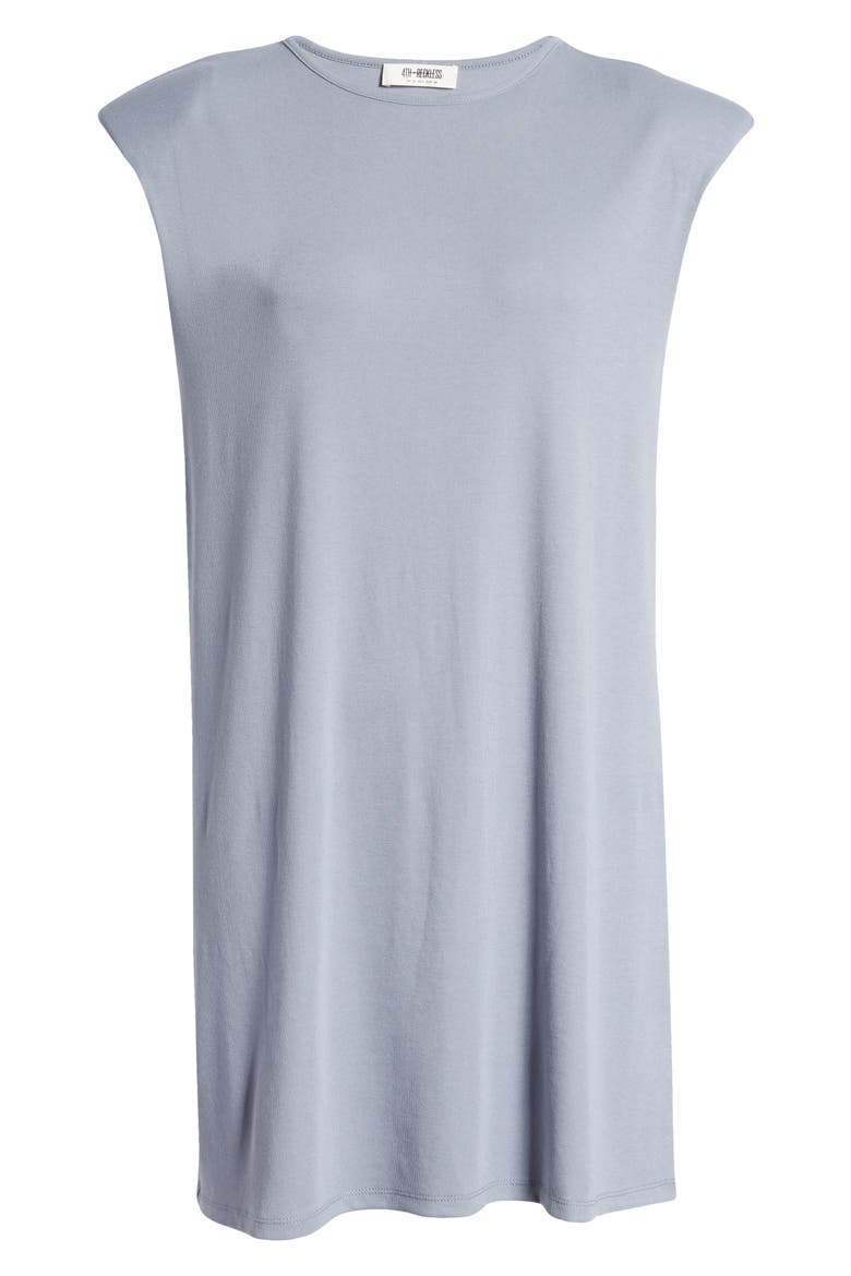 Gabriella Shoulder Pad Sleeveless T-Shirt Dress, Alternate, color, DUSTY BLUE