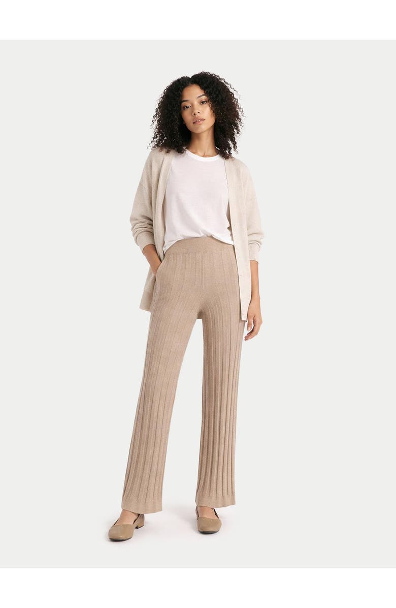 GOBI Mongolian Cashmere Textured Knit Cashmere Pants, Alternate, color, Warm Grey