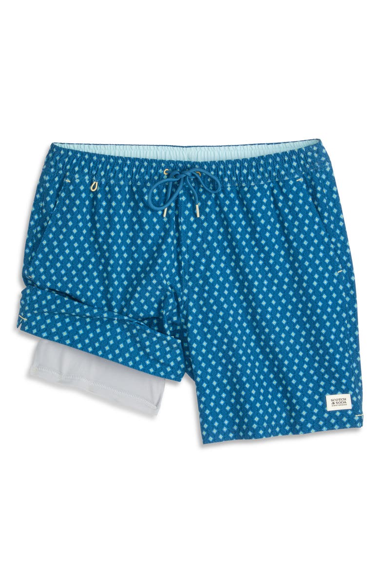 Scotch & Soda Geometric Volley Swim Trunks, Alternate, color, Legion Blue