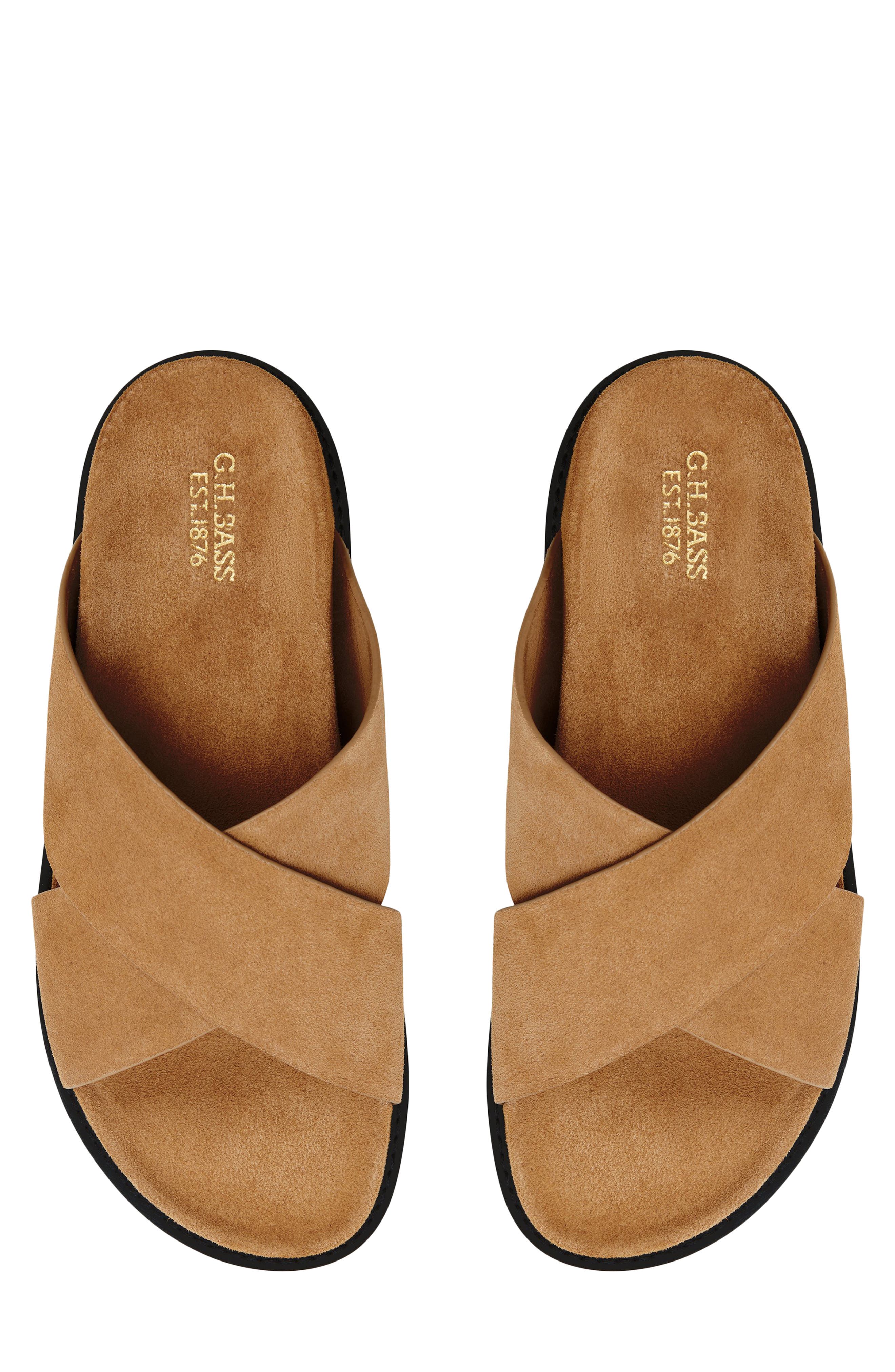 G.H.BASS Charleswood Cross Strap Sandal, Alternate, color, Light Brown