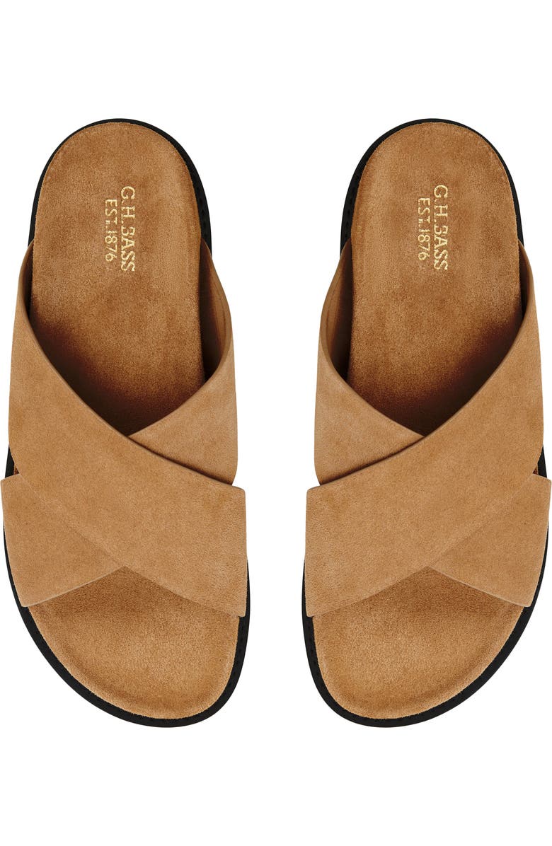 G.H.BASS Charleswood Cross Strap Sandal, Alternate, color, Light Brown