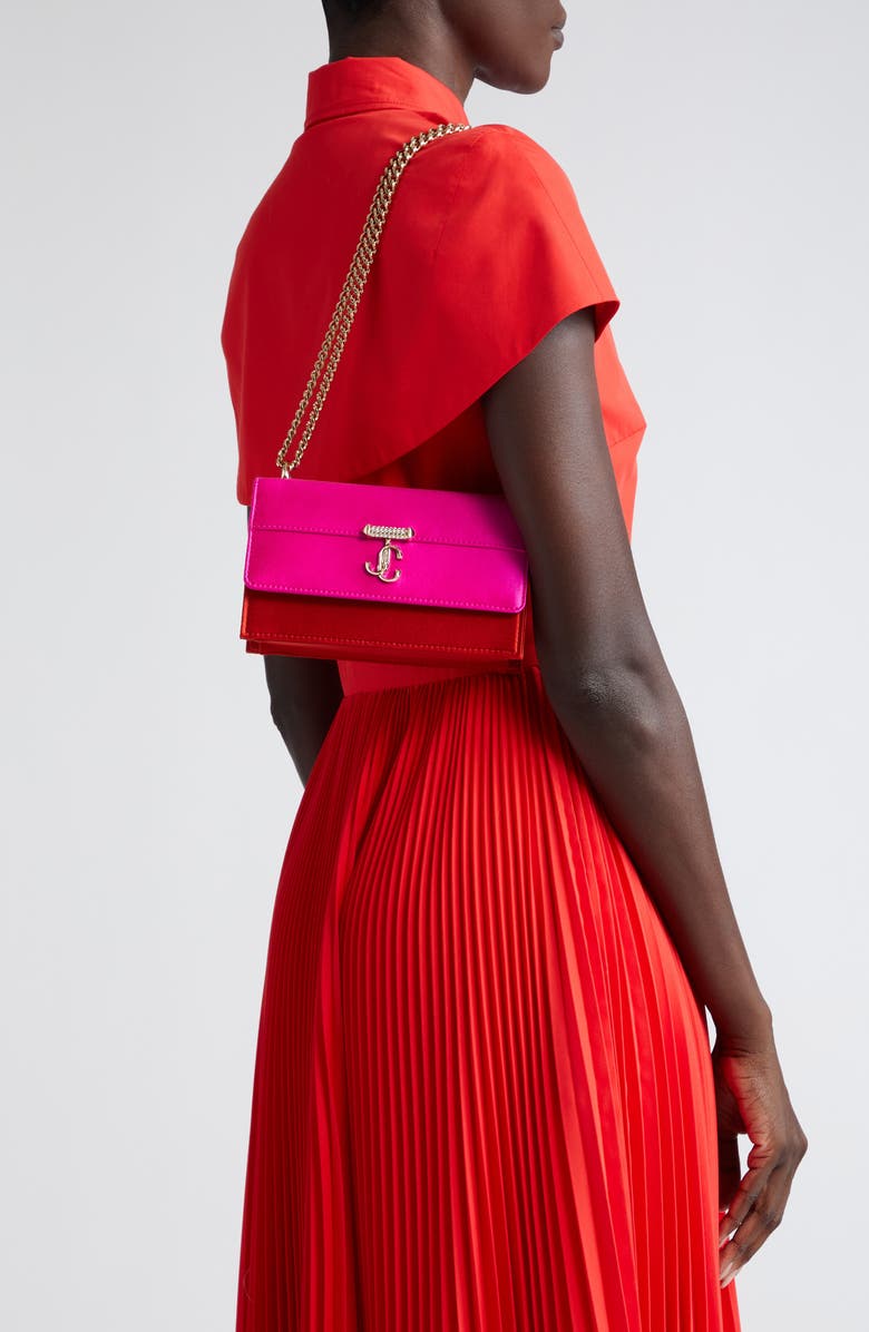 Jimmy Choo Avenue Bohemia Satin Shoulder Bag, Alternate, color,