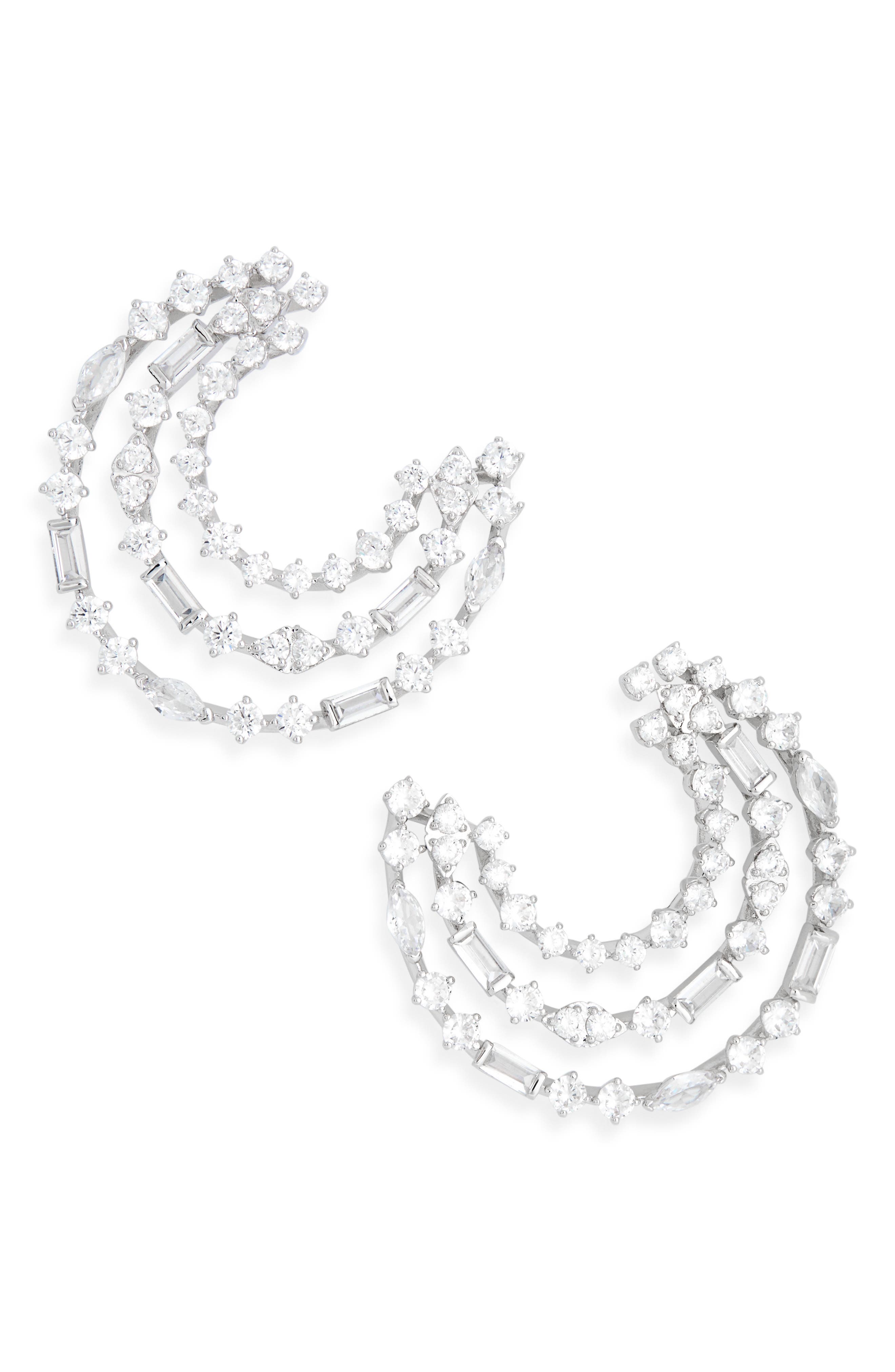 Nadri Cubic Zirconia Frontal Hoop Earrings