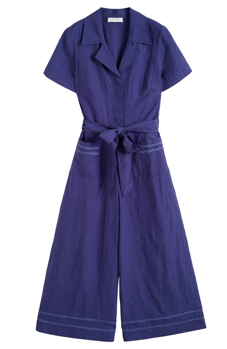 Chinti & Parker Linen Blend La Mer Jumpsuit, Alternate, color,
